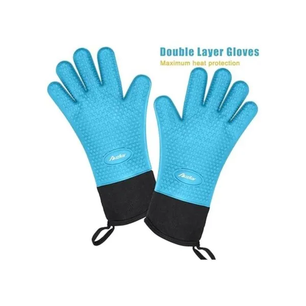 Auzilar Guantes de cocina de silicona guantes resistentes_2