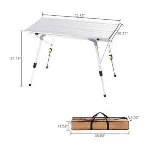 CampLand Mesa plegable ajustable de aluminio ligera_6