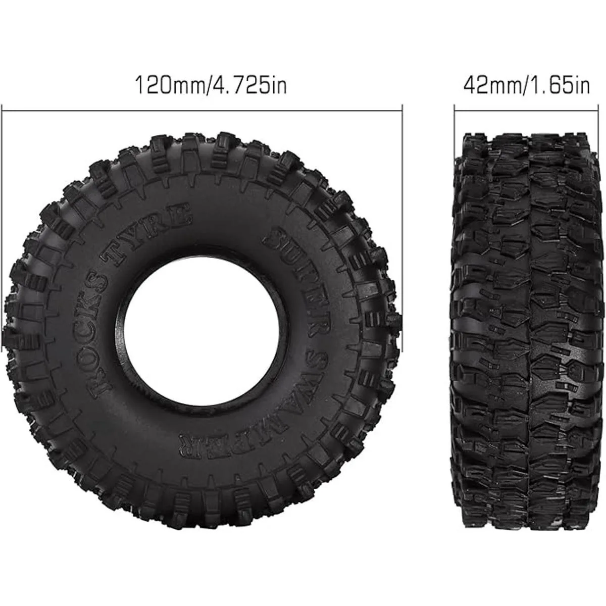 INJORA Neumáticos de orugas de 1.9 pulgadas de diámetro_2