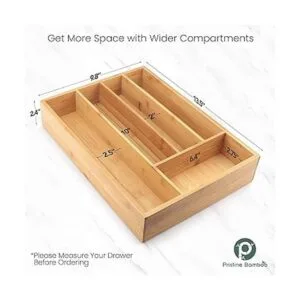 PRISTINE BAMBOO Organizador de bandeja de cubiertos de 10_4