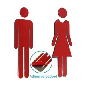 RJWKAZ Letrero de baño acrílico con respaldo adhesivo para_3