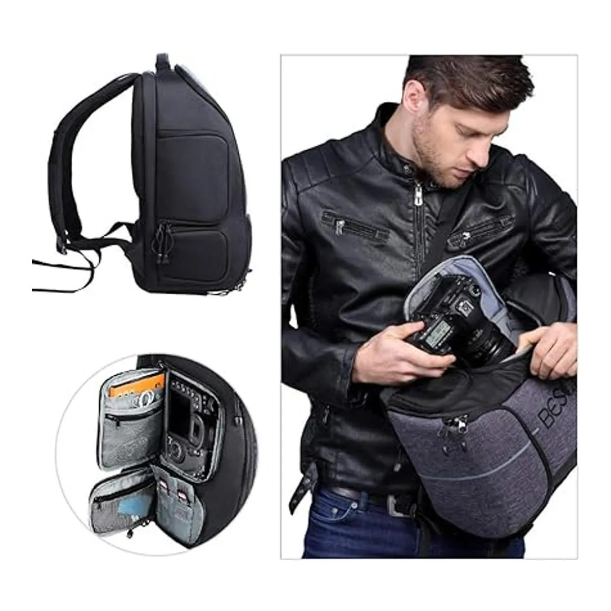 Beschoi Mochila impermeable para cámara bolsa de_4