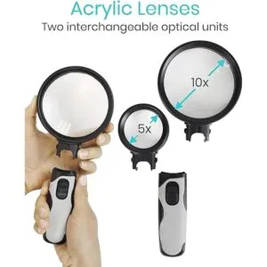 Lupa con luz Lupa LED iluminada para leer lentes de mano_6
