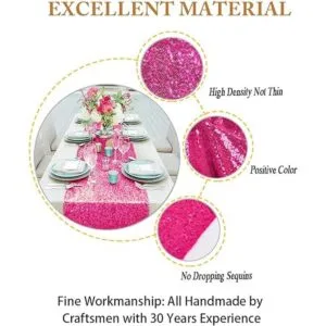 Camino de mesa con lentejuelas de 12 x 108 pulgadas._3