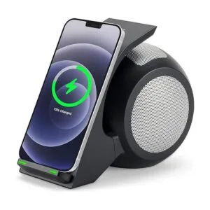 CENSHI Cargador inalámbrico rápido con altavoz Bluetooth_1