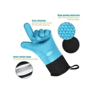 Auzilar Guantes de cocina de silicona guantes resistentes_4