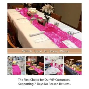 Camino de mesa con lentejuelas de 12 x 108 pulgadas._5