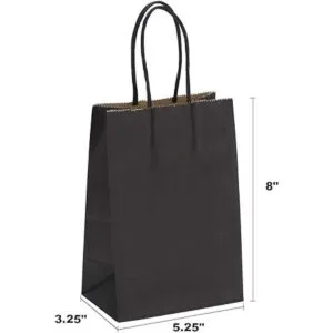 Ronvir 100 bolsas de regalo negras de 5.25 x 3.25 x 8_2