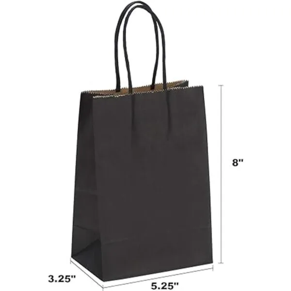 Ronvir 100 bolsas de regalo negras de 5.25 x 3.25 x 8_2