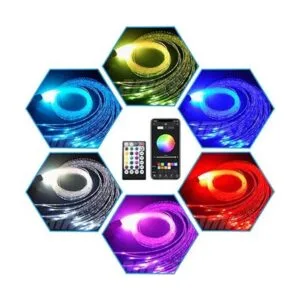 AMKI Kit de luces de cortina de fibra óptica RGBW de 16 W_2