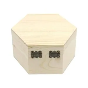 AVESON Caja lisa sin terminar caja de joyería hexagonal_2