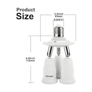 Dicuno 5 en 1 E26E27 Adaptador de enchufe soporte de_2