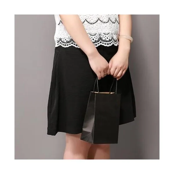 Ronvir 100 bolsas de regalo negras de 5.25 x 3.25 x 8_6
