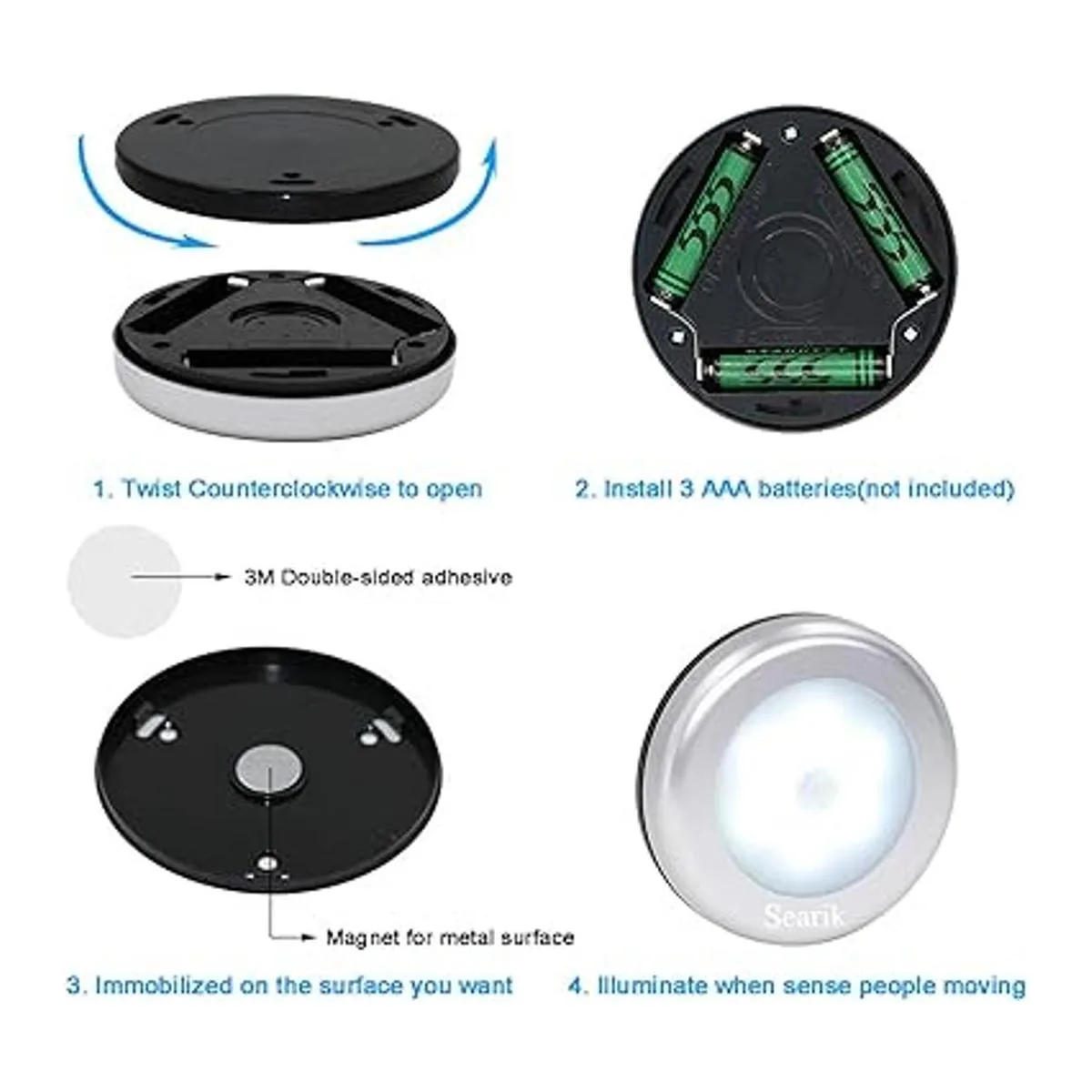 Searik Luz con sensor de movimiento luz nocturna LED_3