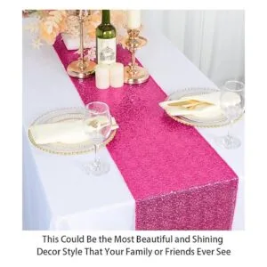 Camino de mesa con lentejuelas de 12 x 108 pulgadas._4