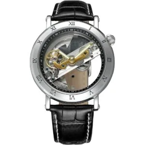 FORSINING Reloj de esqueleto con correa de piel auténtica_2