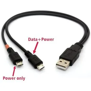 Cable Micro USB Y Splitter USB 2.0 A a Dual Micro B Power_3