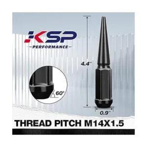 KSP M14X1.5 Tuercas de espiga negras 32 piezas 0.551 in_2