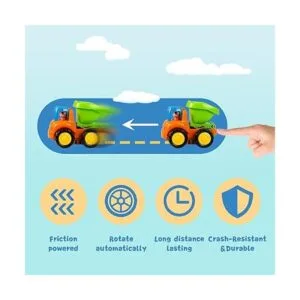 Juego de tractor excavadora camión mezclador y volcador_5