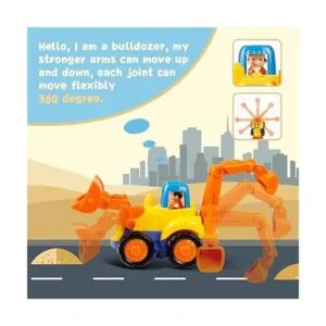 Juego de tractor excavadora camión mezclador y volcador_2