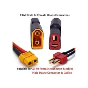 FPVDrone Adaptador de conector macho XT60 a hembra Deans_3