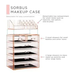 Sorbus Contenedor y exhibidor de acrílico para guardar_2