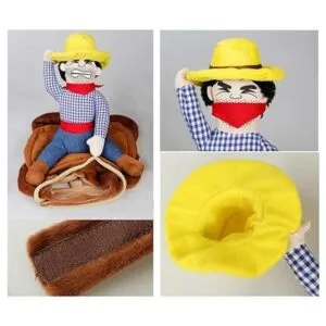 NACOCO Disfraz con vaquero para perros con muñeco de_3