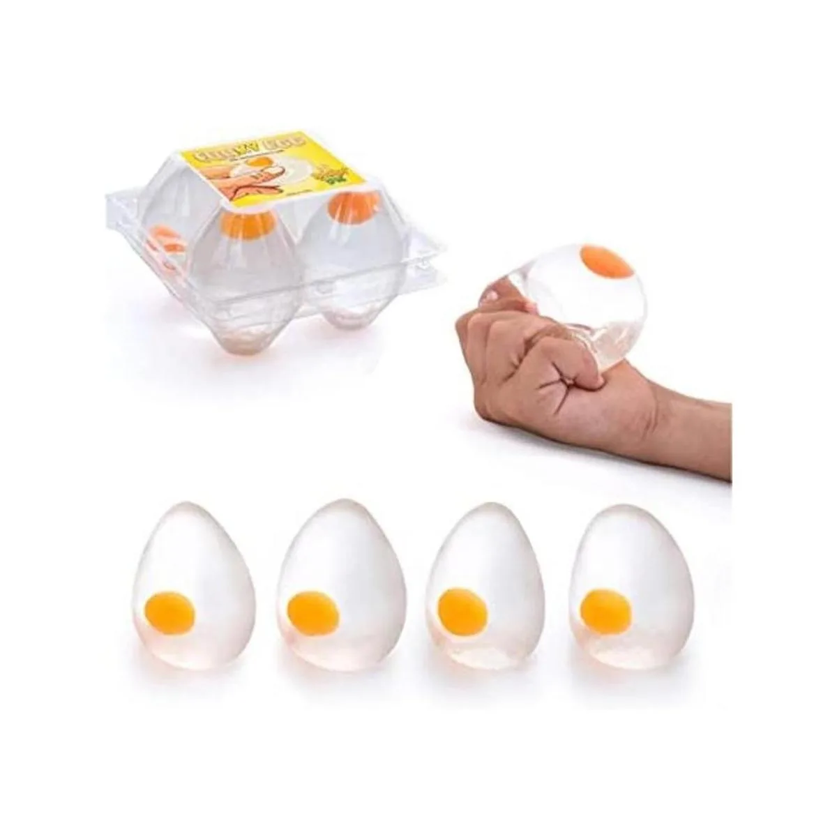 Funky Egg Splash Ball Squishy Juguetes Paquete de 4_1