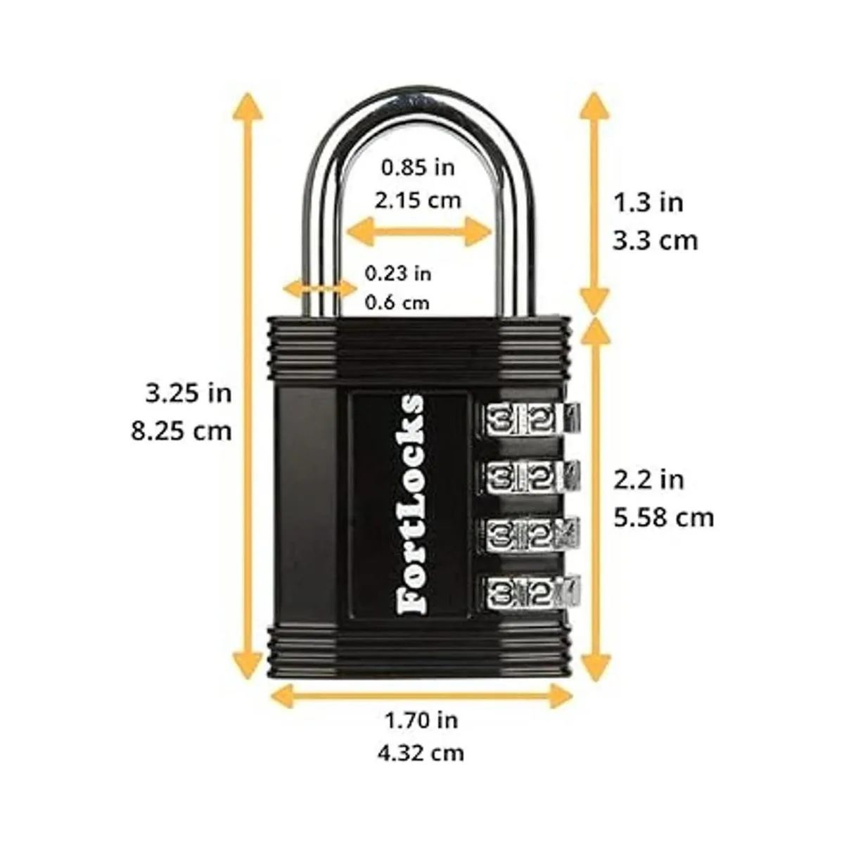 FortLocks Candado con combinación candado de 4 dígitos_2
