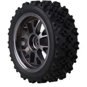 Mxfans Llantas de goma con diseño de flores negras_3