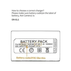 ENEL1 Cargador USB para Nikon COOLPIX 4300 COOLPIX 4500_3