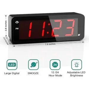 Reloj despertador pantalla grande de números LED de 1.8_2
