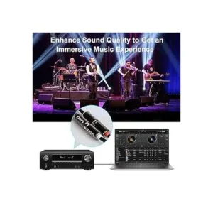 JD Cable RCA de 0.138 in a 2 cables RCA carcasa de cobre_4