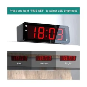 Reloj despertador pantalla grande de números LED de 1.8_6