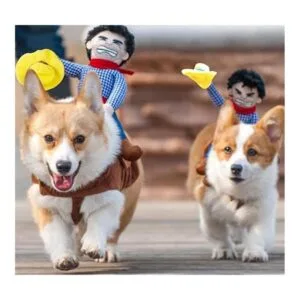 NACOCO Disfraz con vaquero para perros con muñeco de_4