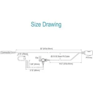 Auricular de cable único con cable reforzado para radios_3