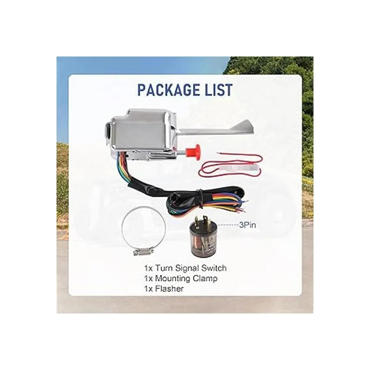 JDMSPEED Interruptor de señal de giro universal cromado de_3