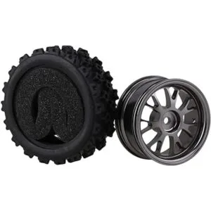 Mxfans Llantas de goma con diseño de flores negras_5