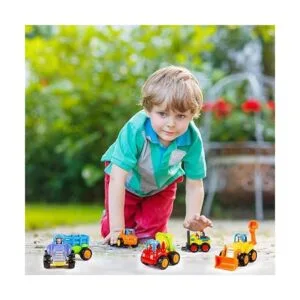 Juego de tractor excavadora camión mezclador y volcador_6