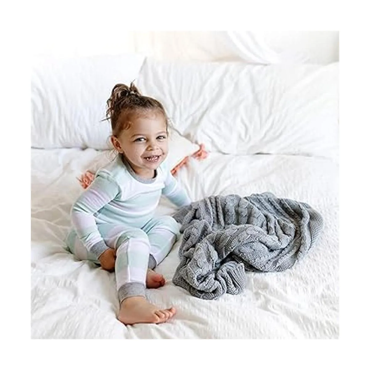 Burts Bees Baby Manta de punto trenzado manta de bebé y_5