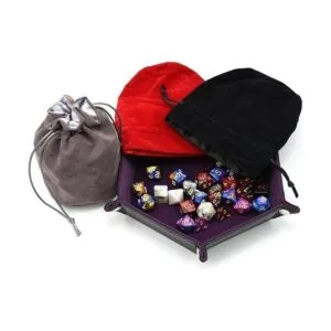 IvyFieldDice Bolsa de dados con cordón rojogrisnegro_3