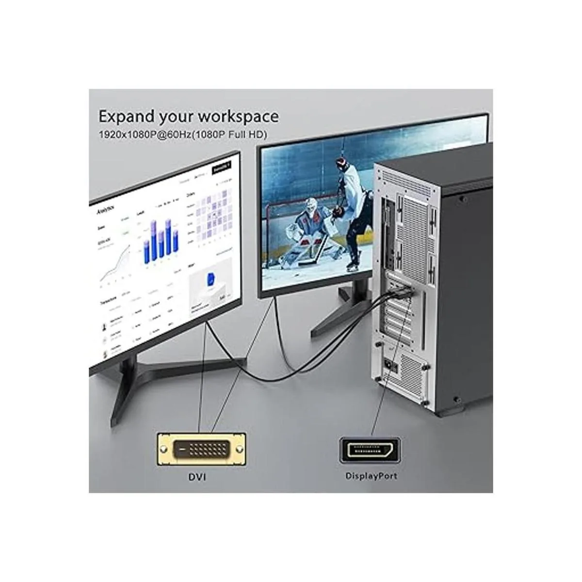 Cable DisplayPort a DVI de 6.6 pies puerto de_5