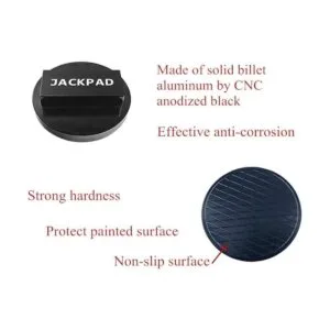 DEF Jack Pad de aluminio anodizado negro duradero para_3