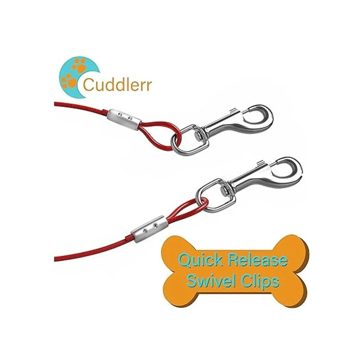 Cable de amarre para perros de 20 pies para perros chapado_2