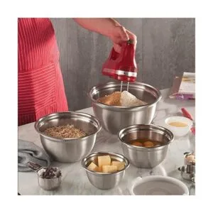 FINEDINE Cuencos para mezclar con tapas 5 cuencos para_4