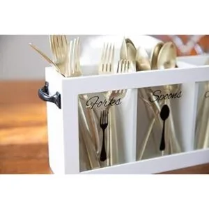 Blu Monaco Cubertería cubiertos de madera blanca_5