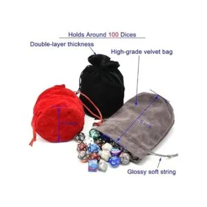 IvyFieldDice Bolsa de dados con cordón rojogrisnegro_6