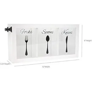 Blu Monaco Cubertería cubiertos de madera blanca_6