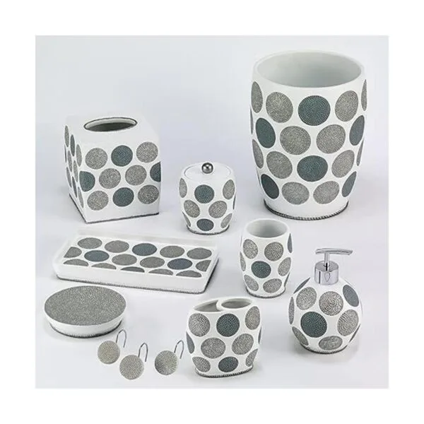 Avanti Linens Vaso con diseño de círculos de puntos_3