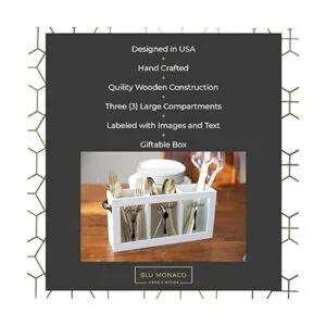 Blu Monaco Cubertería cubiertos de madera blanca_3